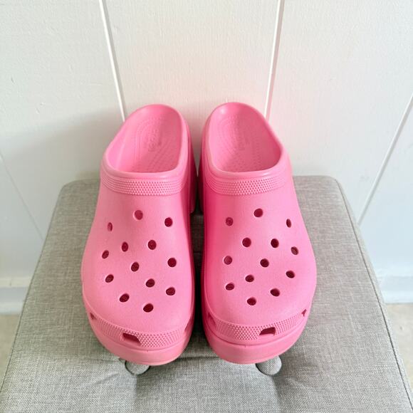 Crocs Siren Clogs Men's 9 Women's 11 Pink High Heel Platform Clog Shoes Slip-on - Picture 10 of 10